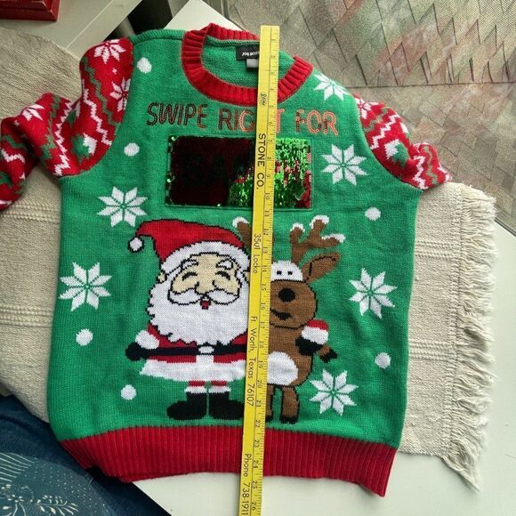 Joe‎ Boxer Santa/Rudolph Christmas Sweater, Size  Large - Picture 6 of 10